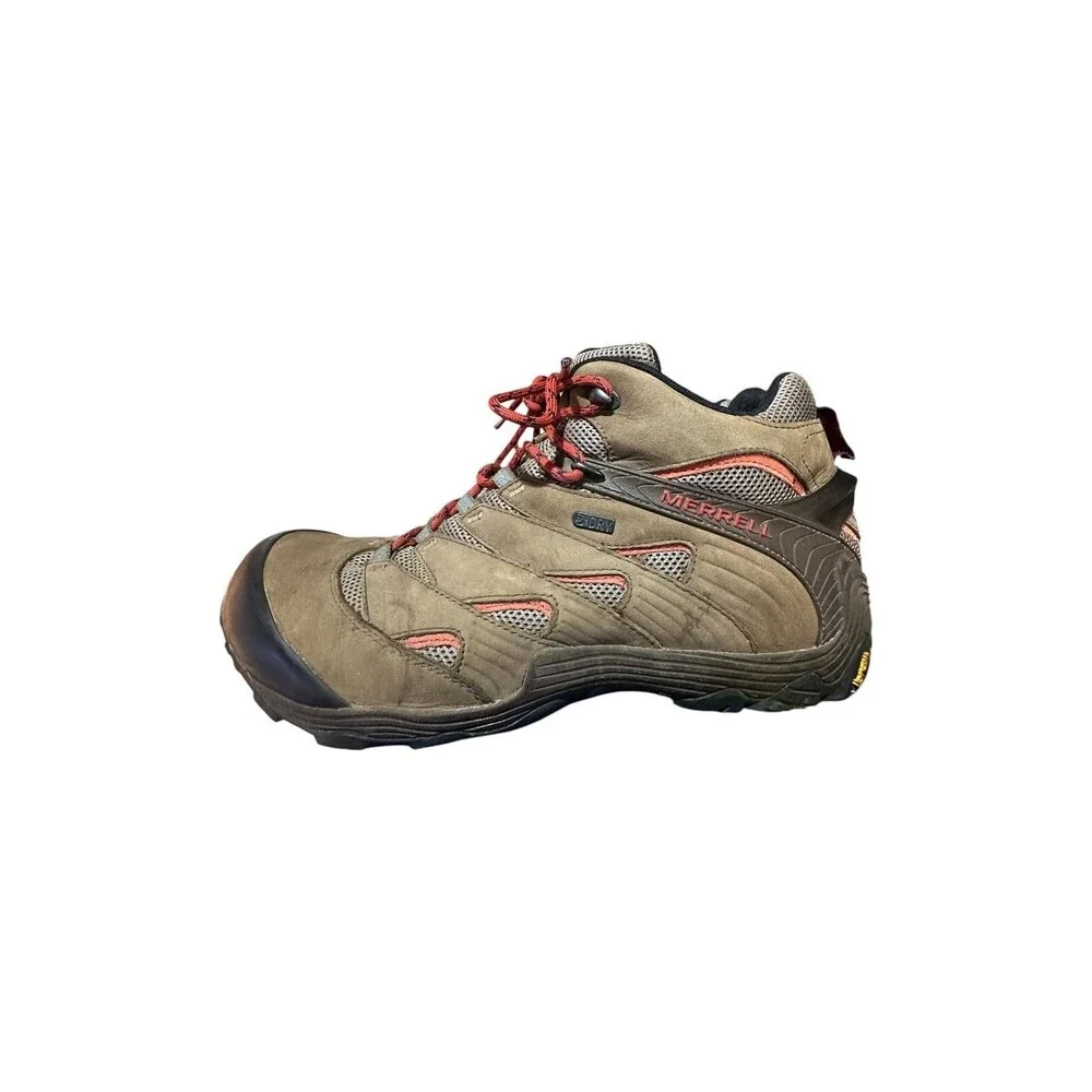 Merrell Chameleon 7 Hiking Boots Mens Size 14 Vibram Brown Mid WP Big Tall